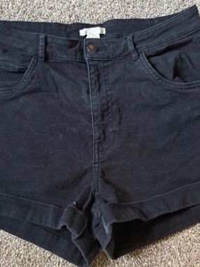 H&M Black High Waist Women's Shorts